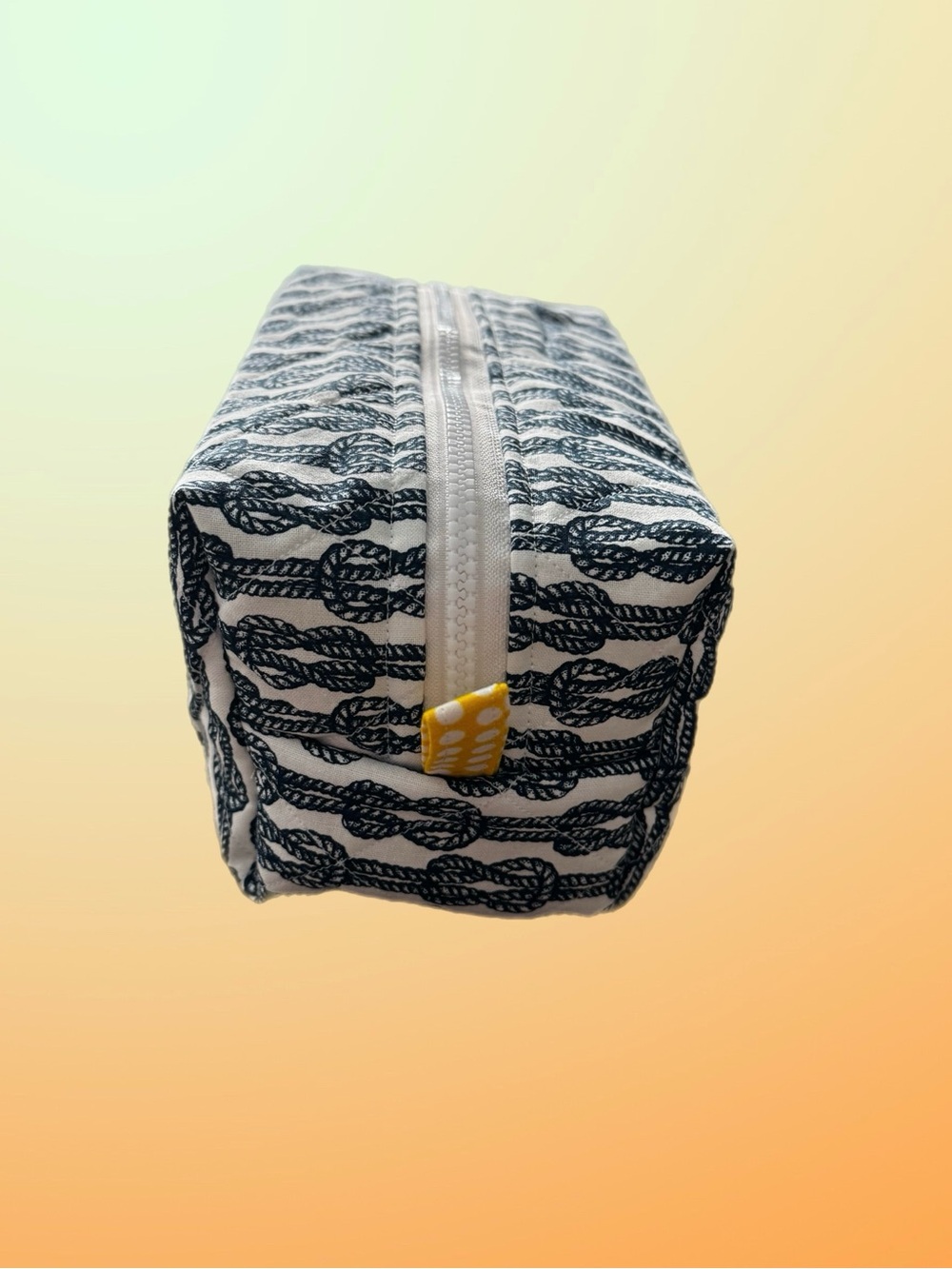 Handmade Navy Rope Pattern Cosmetic Bag - Picture 4 of 5